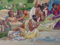 Mural Study for "Verrazzano on Staten Island 1524"