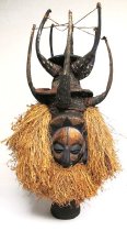 Bayaka Boys Initiation Mask with Full Beard of Raffia