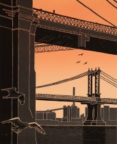 Manhattan Bridge Under the Brooklyn Bridge