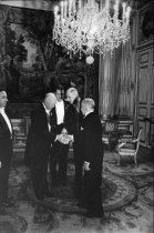 President Dwight D. Eisenhower and Charles de Gaille Greeting Guests