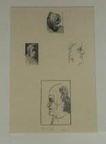 (Four Portraits): George Richmond Engraving "The Shepherd;" George Richmond in His Engraving Costume; Blake, After a Drawing By John Linnell; Blake, After His Visionary Self-Portrait