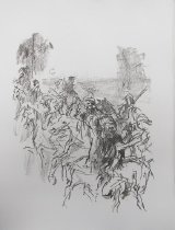 Lear and His Men Leaving Goneril's Castle - from portfolio "King Lear"