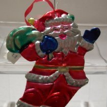 tin santa ornament