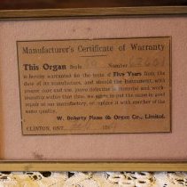 Certificate of Warranty