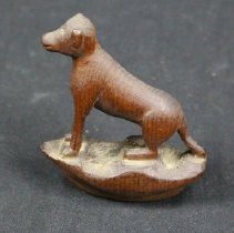 side view of dog carving