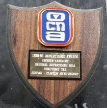 Front view of the plaque