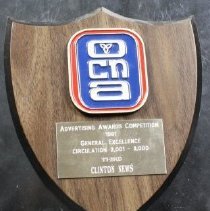 Front view of the plaque