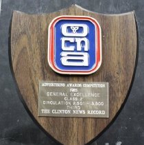 Front view of the plaque