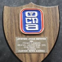 Front view of the plaque