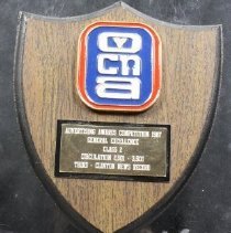 Front view of the plaque