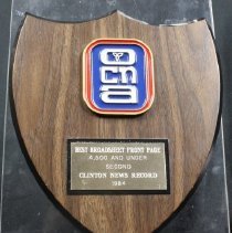 Front view of the plaque