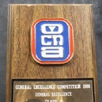 Front view of the plaque