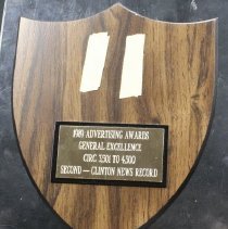 Front view of the plauqe. Note the missing OCNA logo