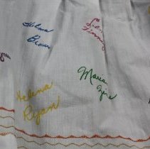 Close up of some signatures on the arpon