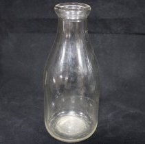 Glass milk bottle
