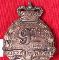Cap Badge of the 9th Greys Horse issued to Padre Ken Hawthorne