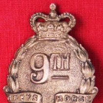 Cap Badge of the 9th Greys Horse issued to Padre Ken Hawthorne