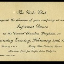 Girl's Club Dance Invitation - Front