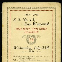 Invitation to SS. No 13 East Wawanosh School Reunion
