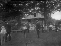 Croquet match at Minniesdale using the croquet set