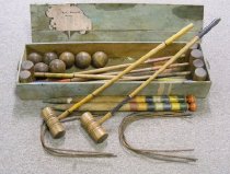 Croquet set bought to NZ from Nottingham by the Brookes family