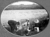 Children cooking on beach - Becroft photo