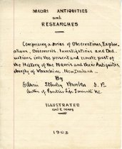 Maori Antiquities and Researches