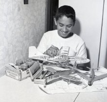 Richard Magana with model airplanes