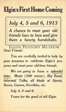 Elgin's First Home Coming postcard