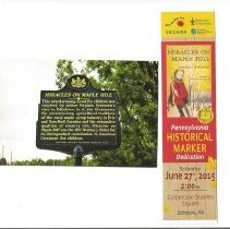 2015 Historical Marker for "Miracles on Maple Hill"
