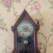 Walnut Victorian Steeple Clock, 1885