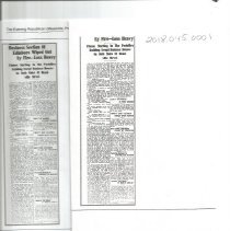 Newspaper Article about the 1909 Fire