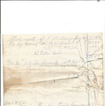 1882 Receipts for Cheese/Butter by Billings