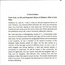 Francis Vunk Obituary, 1900