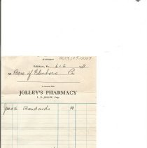 1939 Jolley's Pharmacy Receipt