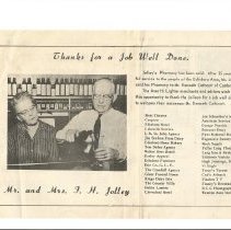 Sale of Jolley's Pharmacy, 1963