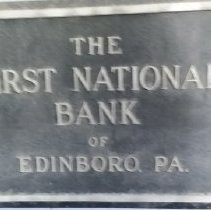 First National Bank of Edinboro, PA sign