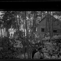 Large Group of Men at  Summer Picnic
