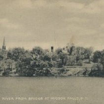 The Hudson River From Bridge at Hudson Falls, New York