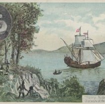 "Henry Hudson's" "Half Moon".  Discovery of the Hudson River 1609."