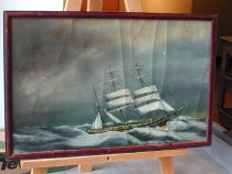 Oil Painting of Unknown Sailing Vessel