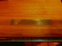 Plaque with case builders' names: G. Tsutakawa and J. Uchida