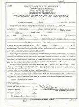Temporary Certificate of Inspection