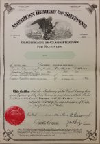 American Bureau of Shipping Certificate of Classification for Machinery