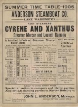 Summer Time Table - 1905 Anderson Steamboat Co.