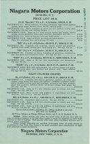 Niagara Motors Corporation Price List 30-A