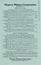 Niagara Motors Corporation Price List 30-A