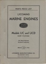 Parts Price List: Lycoming Marine Engines Models UC and UCD Eight Cylinders