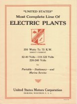 "United States" Most Complete Line of Electric Plants"