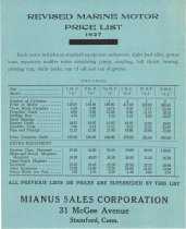 Revised Marine Motor Price List 1927